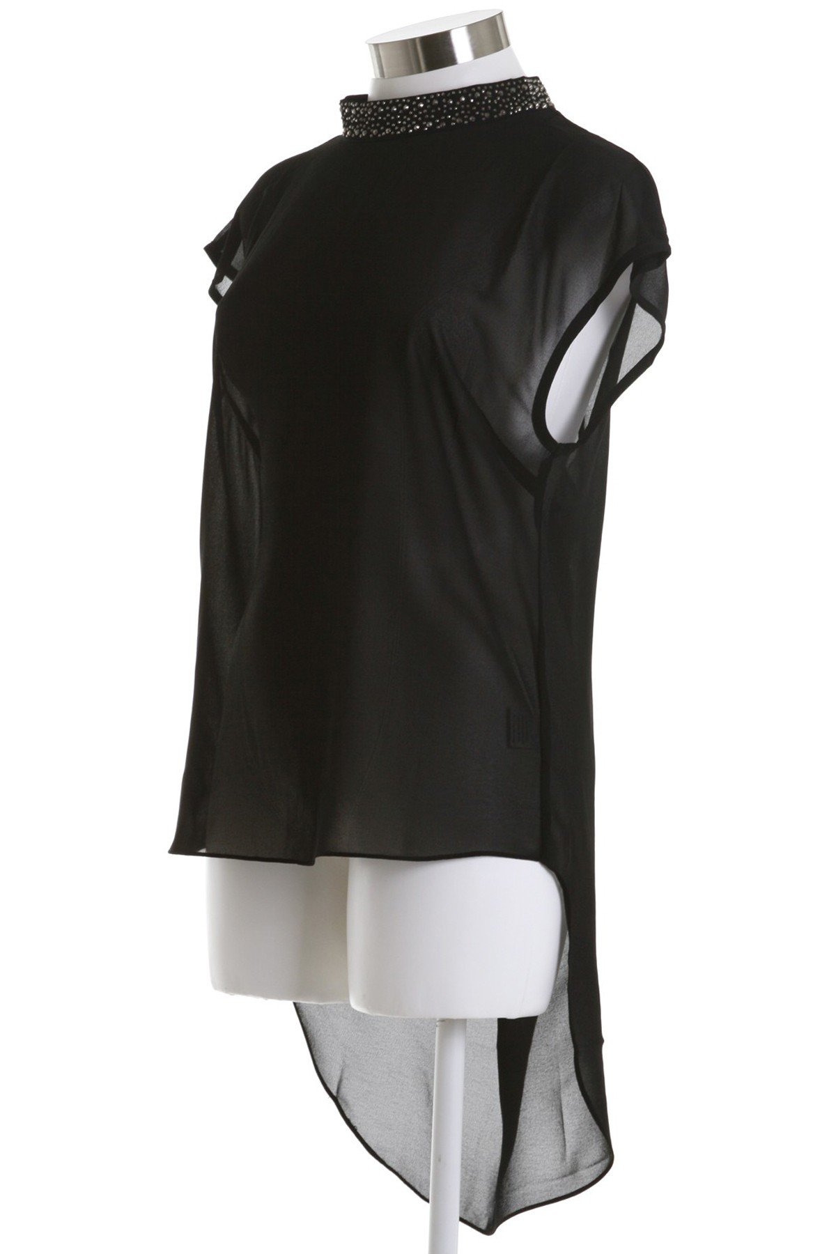 VIV Collection Women's Sheer High Low Blouse