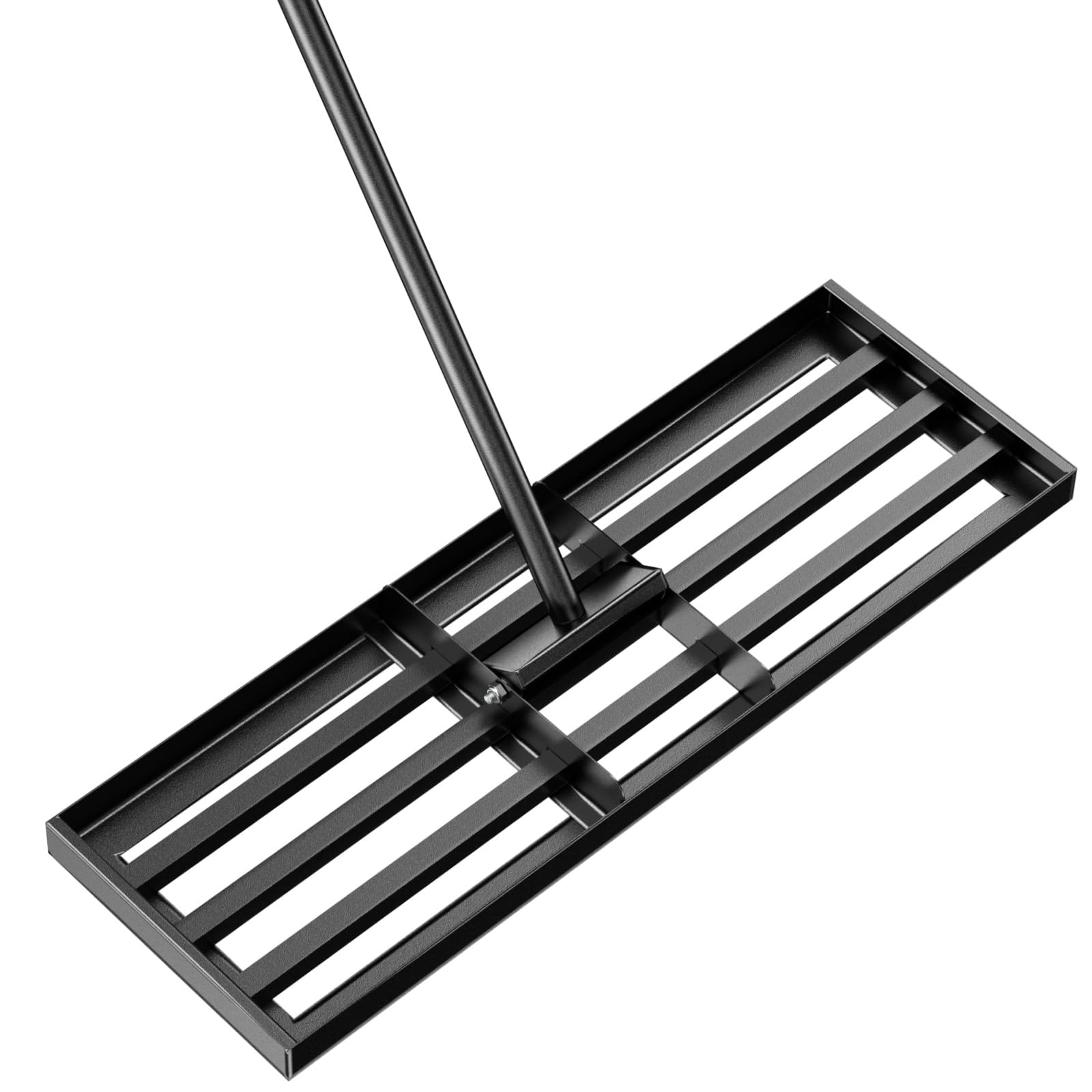 Rastrello Livellatore per Prato 76 x 25 cm, Professionale Livellatore Prato con Barra Metallica Regolabile e Manico in Gomma Antiscivolo, Ideale per Patii e Giardini