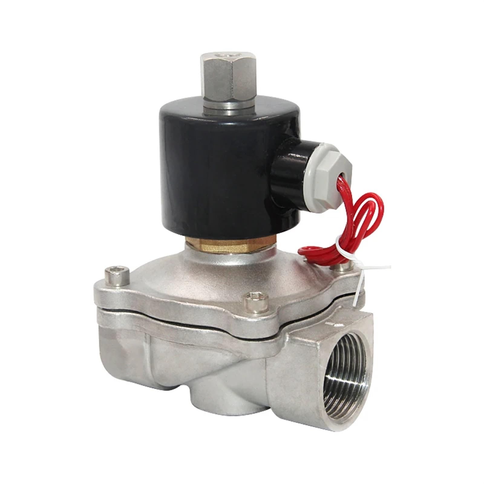 Elektryczny zawór elektromagnetyczny ze stali nierdzewnej 1/4" 3/8" 1/2" 3/4" 1" normalnie otwarty pneumatyczny do wody, oleju, gazu powietrznego, 12 V/24 V/220 V/110 V (DC24V, DN25)