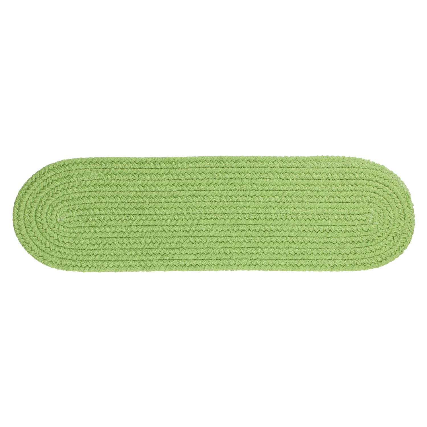 Super Area Rugs Solid Reverisble Braided Stair Treads Stain Resistant for Stairways and Steps, Key Lime Green, 8" x 28" (Set of 13)