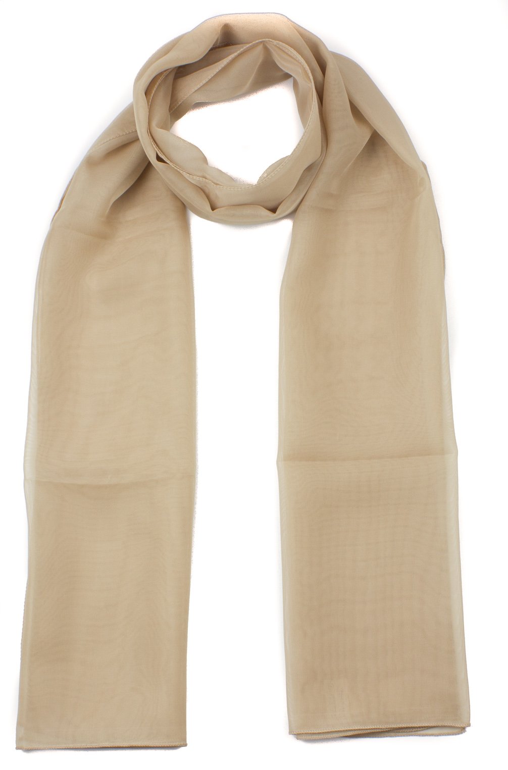 Mytoptrendz® Chiffon Scarf Soft Plain Lightweight for women Pretty Natural colour Sheer Wrap (Beige)