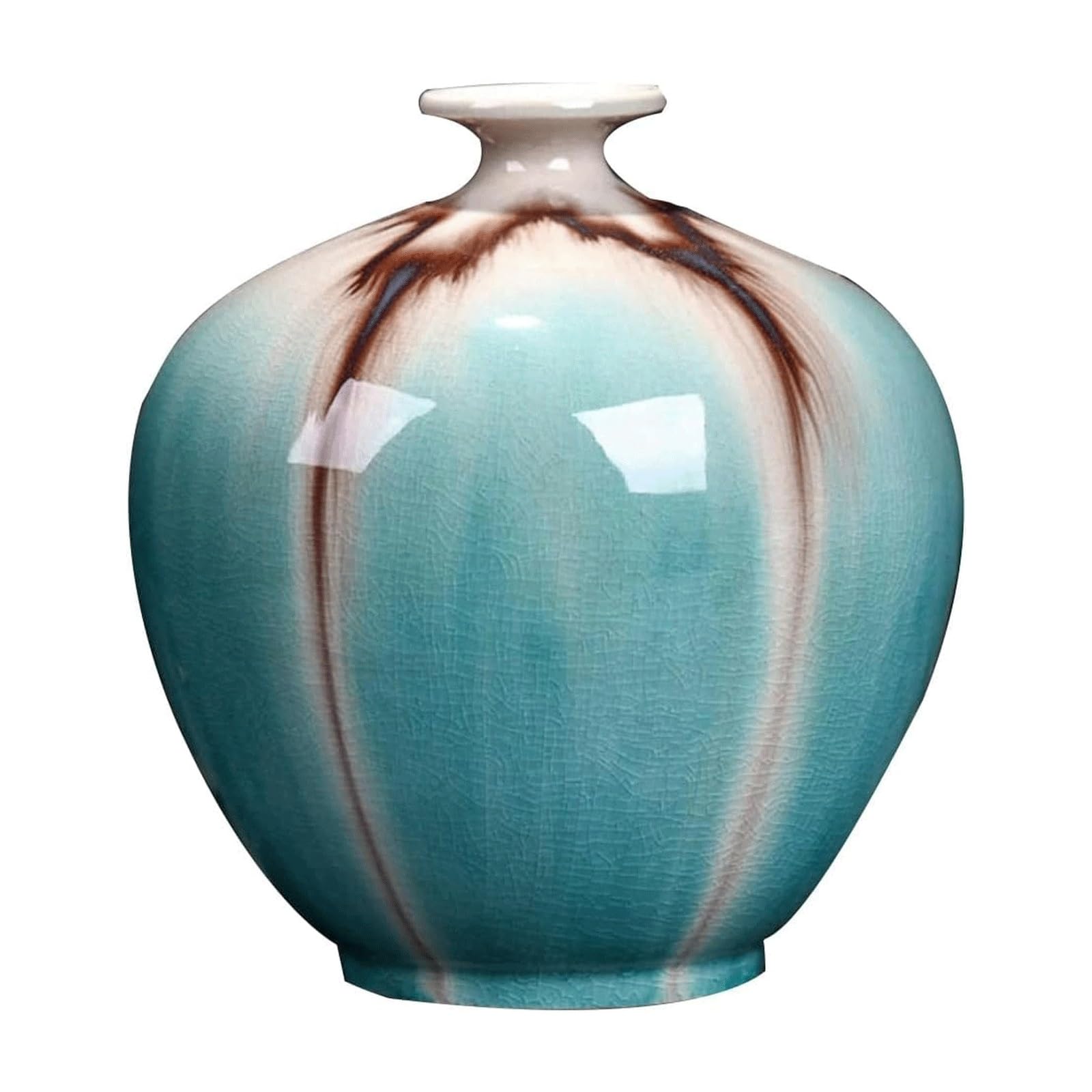 Chinoiserie Style Ginger Jars 22.5cm/24cm Dried Flower Vase Decoration Storage Jar Porcelain Temple Jar Ceramic Vase for Home Decor(22.5cm)