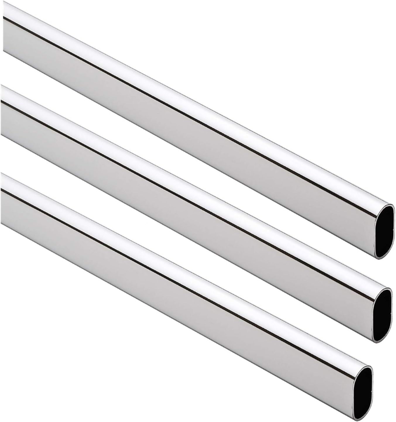 94" Oval Closet Rod (15mm x 30mm) 3 Pack Chrome Home & Kitchen