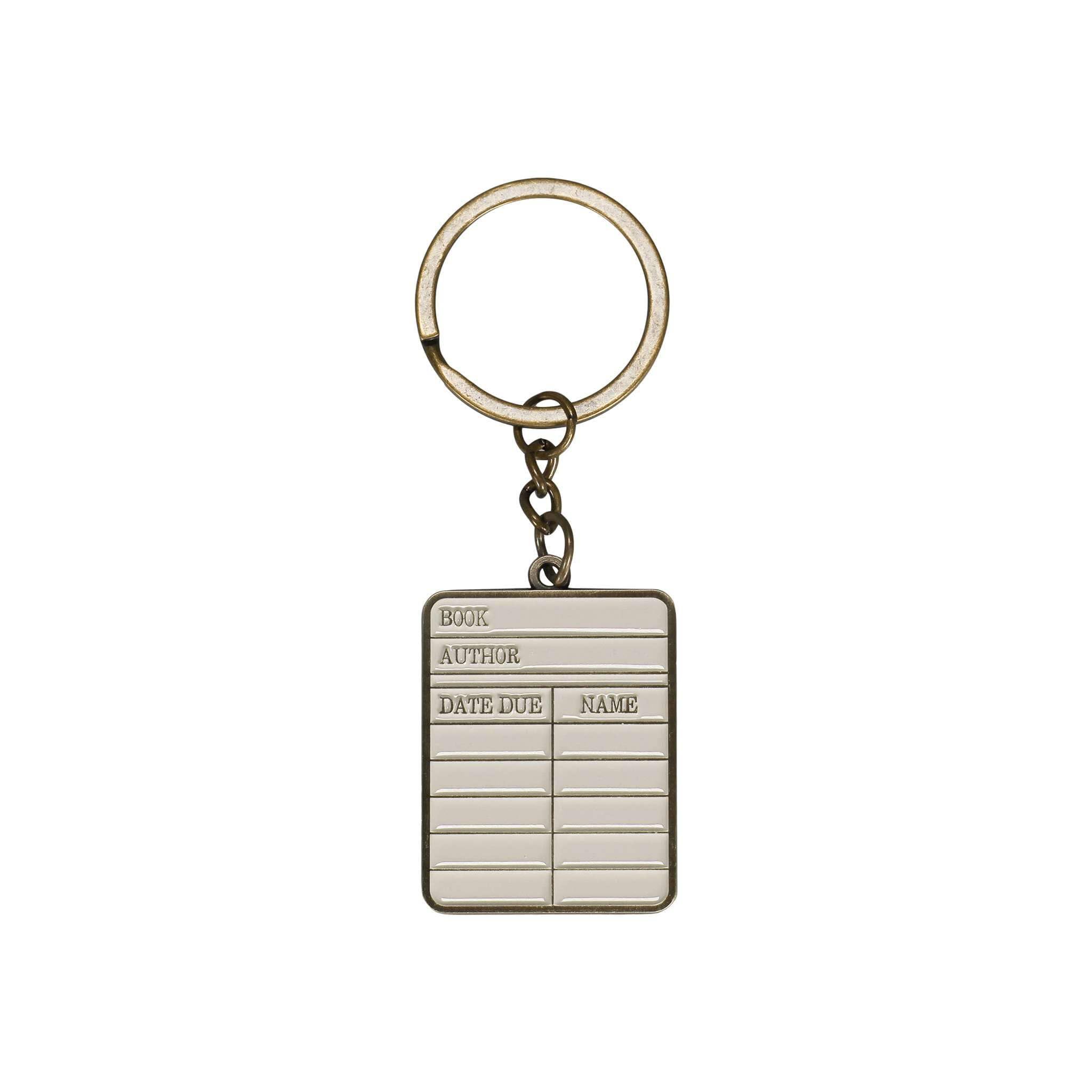 Half Moon Bay Keyring Metal - Pulteney Press (Library card)