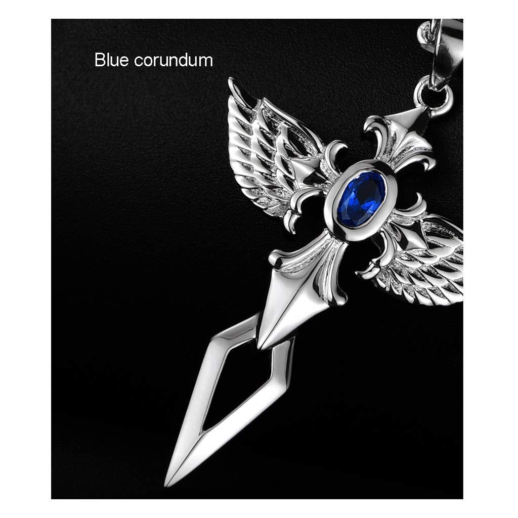 Vintage 925 Sterling Silber Kreuz Anhänger Mit Engelsflügeln - 50x46mm Für Herren