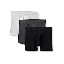Amazon Essentials Boxer in Microfibra, Biancheria Intima Uomo, Pacco da 3, Carbone Grigio, Grigio Chiaro, Nero, M