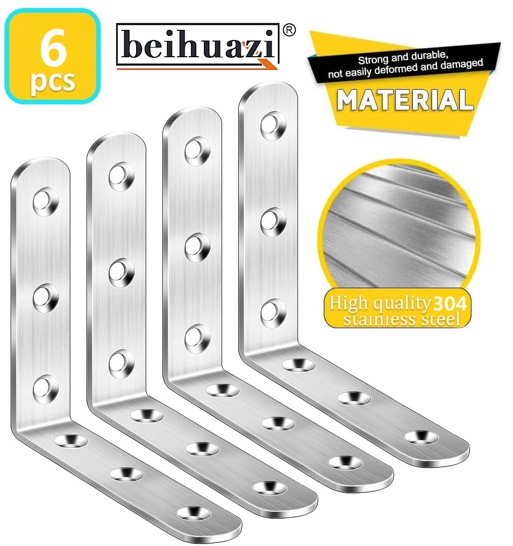 Zliger 30 Pezzi Connettore Angolare In Acciaio Inox Triangolo Supporto Angolo Di Costruzione Mobili Angolo Letto Triangolo Connettore Con Vite Per Mobili In Legno Ca - Foto 11