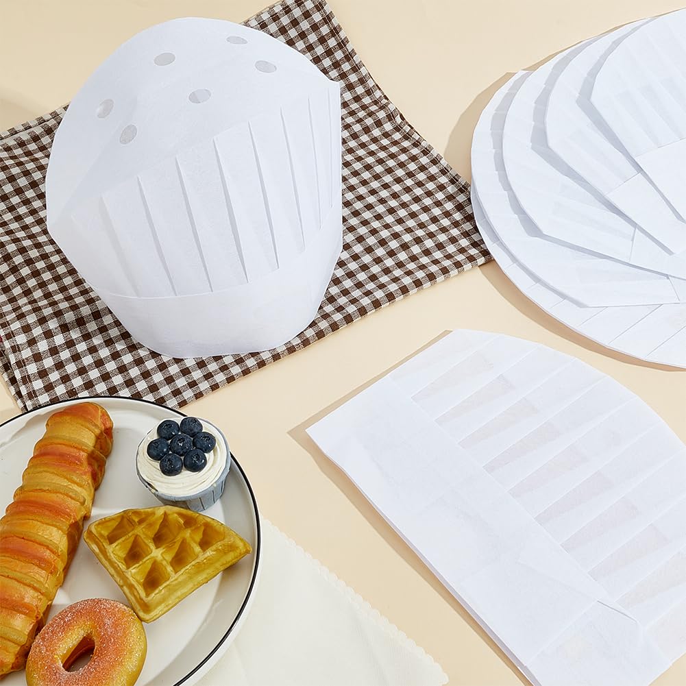 Cappelli da cuoco in tessuto non tessuto bianco 20x29 cm per cucina catering ristoranti