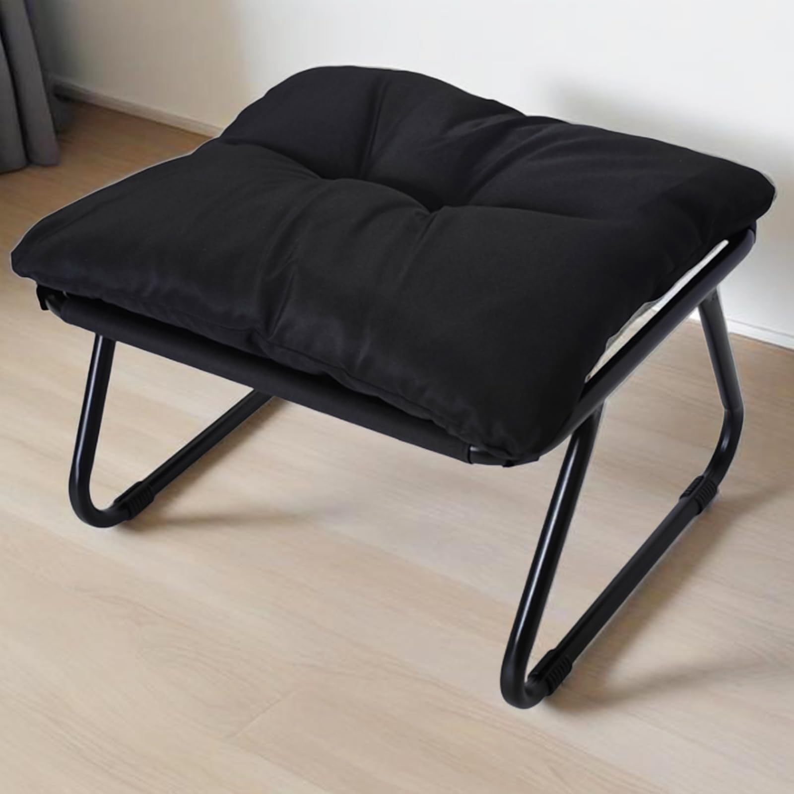 Repose-pieds avec rembourrage - Tabouret confortable pour jardin, balcon et terrasse - 50 x 48 x 39 cm - Convient pour chaise longue d'extérieur ou comme fauteuil de balcon indépendant