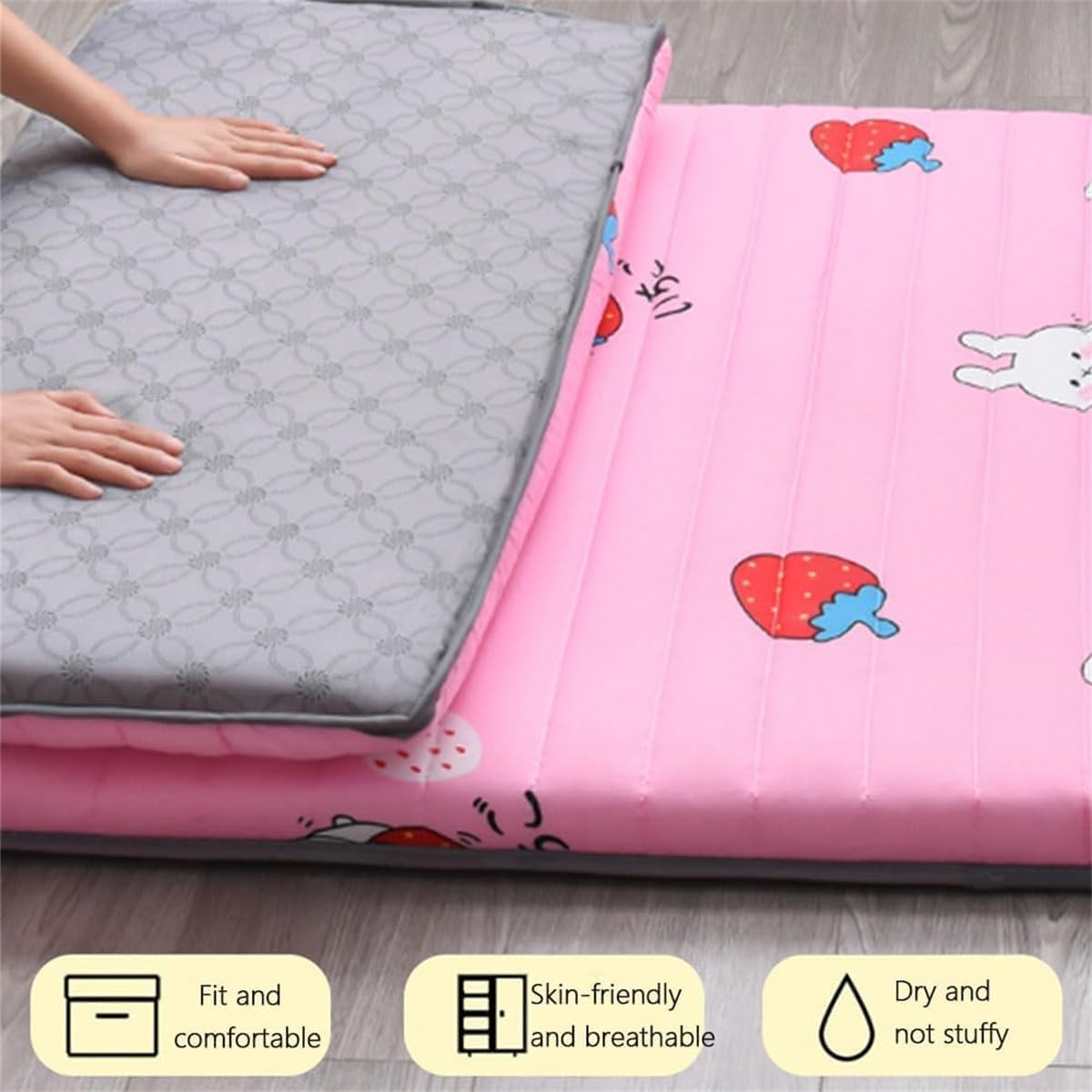 Materasso Futon Giapponese da Pavimento Singolo Materasso 5cm per Casa Campeggio Divano Dormitorio Japanese Futon Floor Mattress Cuscino Letto (Blu,60x120 cm)