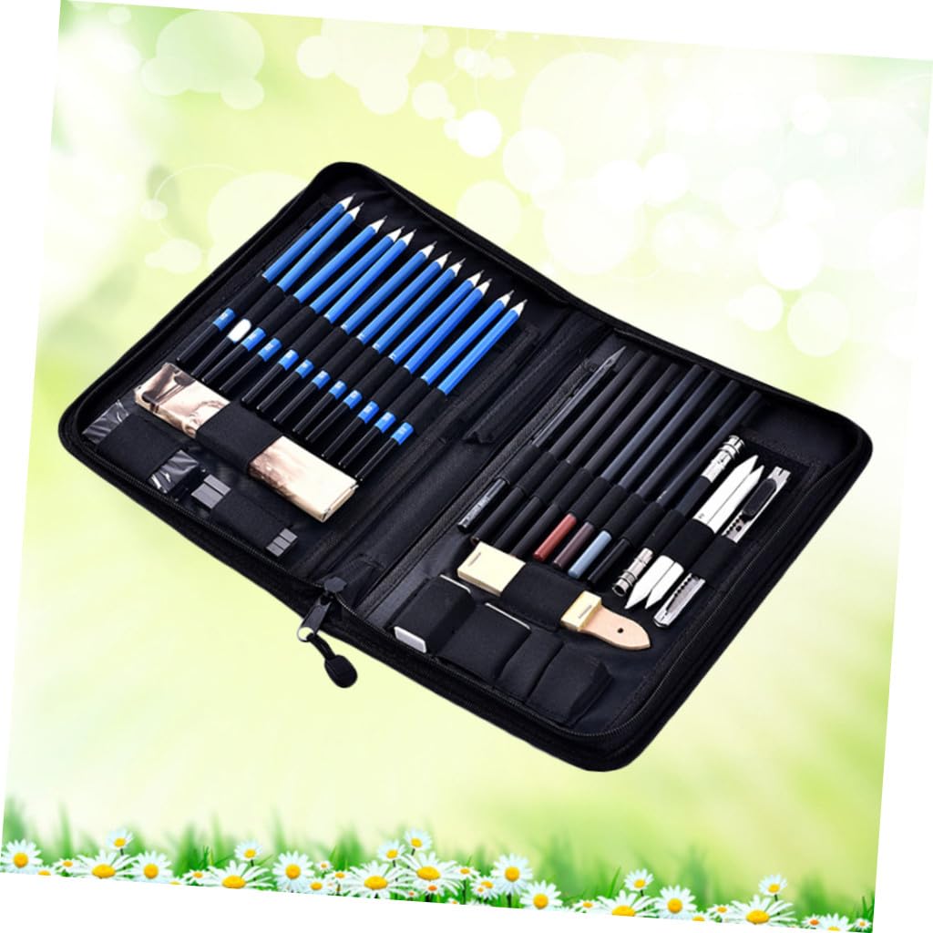 NUOBESTY Ensemble de 40 Crayons de Dessin en Bois pour Croquis et Dessin Artistique, Bien Organisé Paquet de Rangement