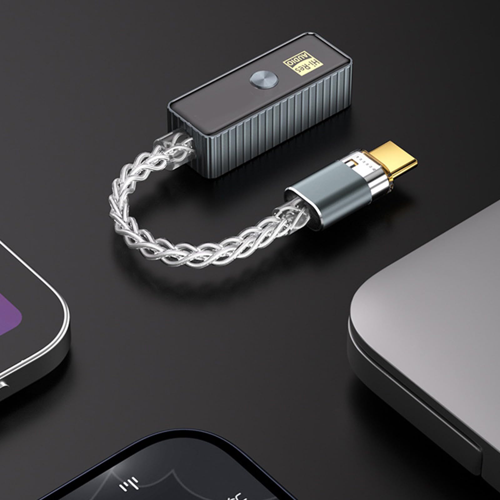 Headsets Amplifiers USB C Type C Headphone Amplifier Tiny 3.5mm Lossless Auditory High Resolution for Smartphones PC Laptop