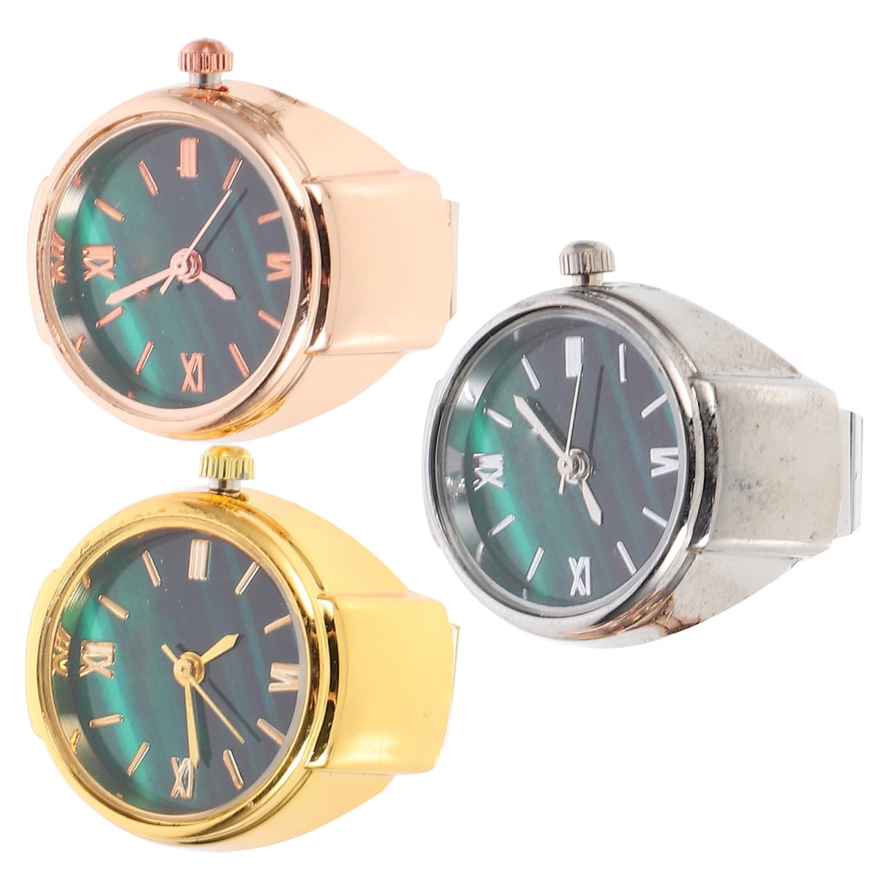 Mikikit 3 anillos de dedo para decoración de relojes, anillos de dedo para reloj
