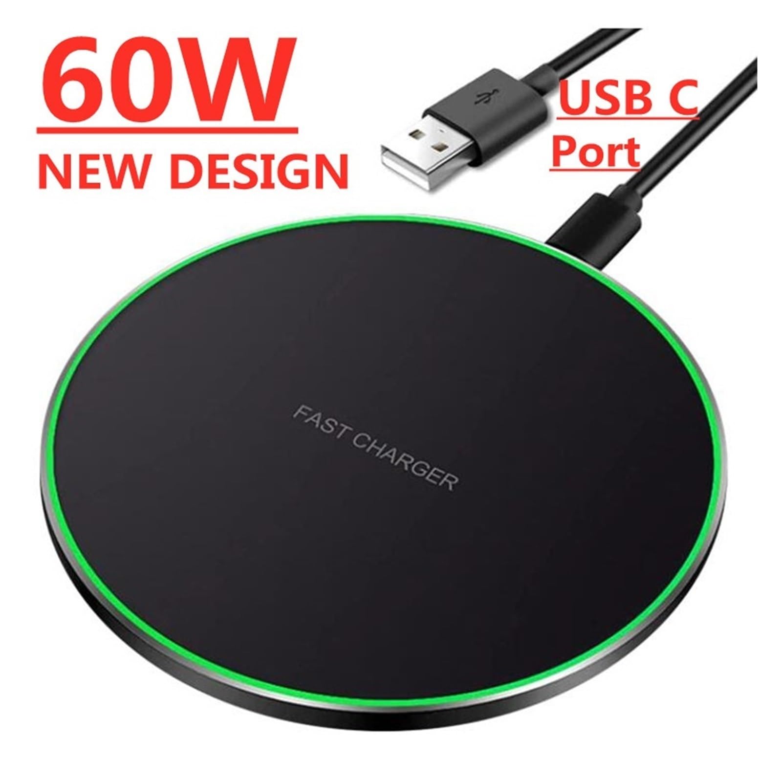 Amazon.co.jp: ワイヤレス充電器、 60 ワット高速ワイヤレス充電器電話
