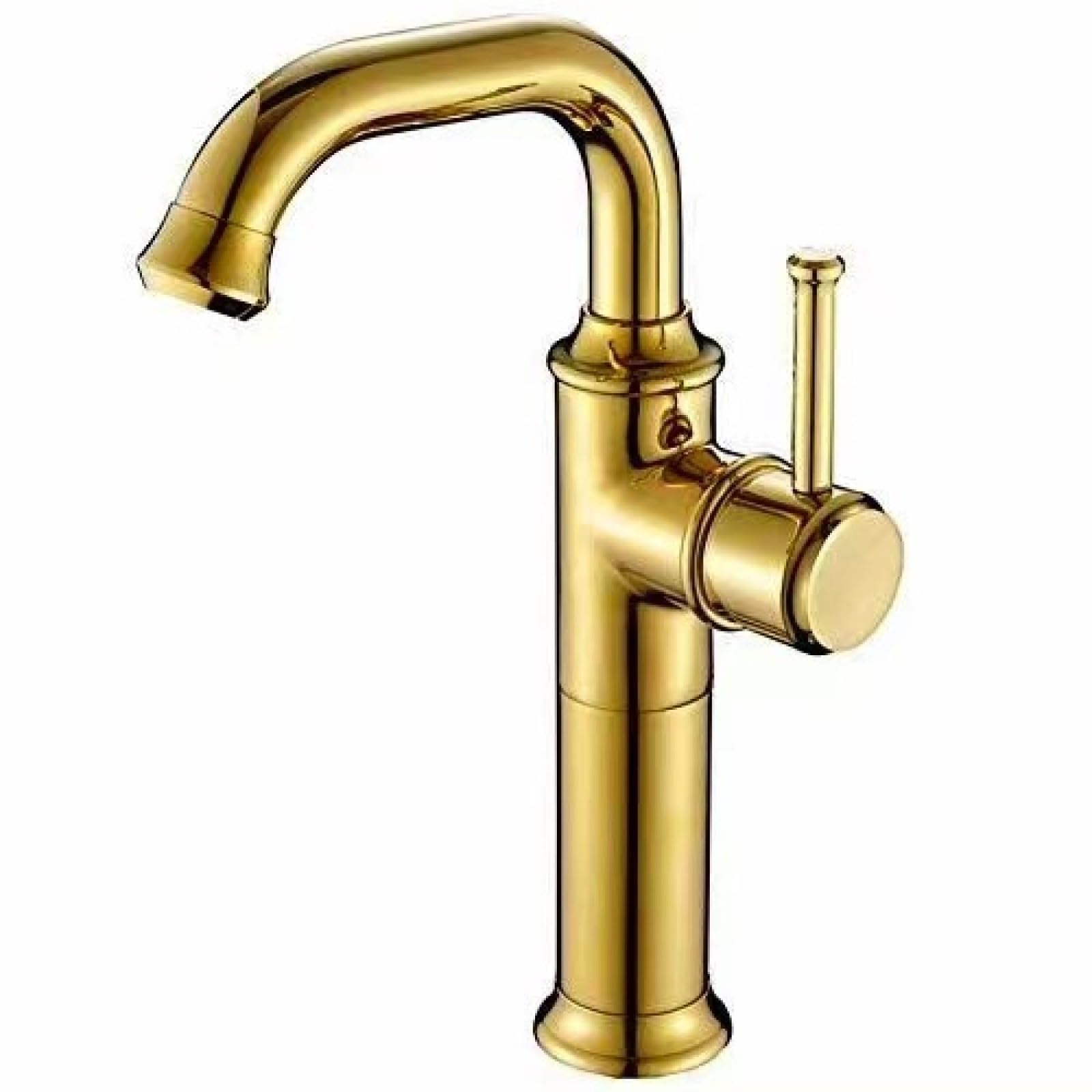 Fanjubei Golden And High Bathroom Copper Hot And Cold Washbasin Rotating Faucet, Gold High