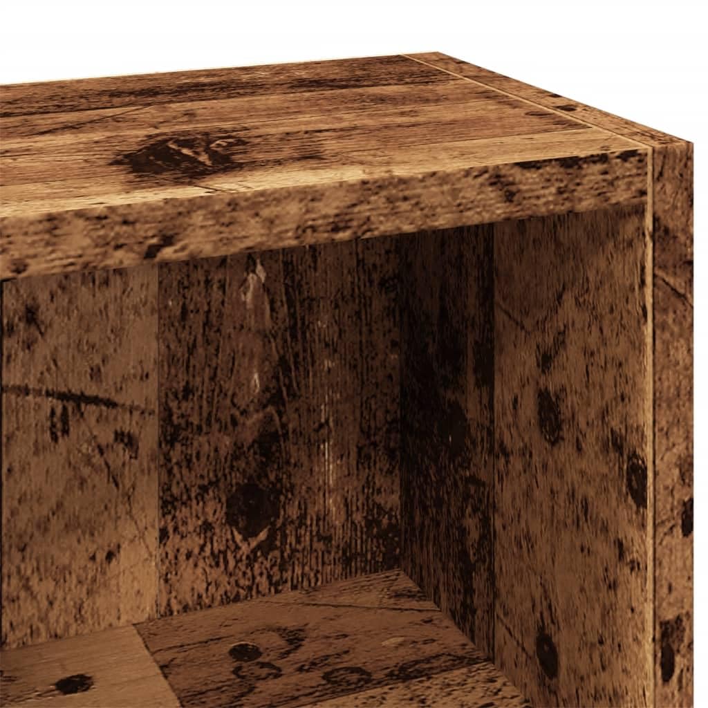 vidaXL Estanterías para CD 2 uds Madera Envejecida 21x16x93,5 cm, estantería, Estante para CD, Armario de CD, estantería para CD