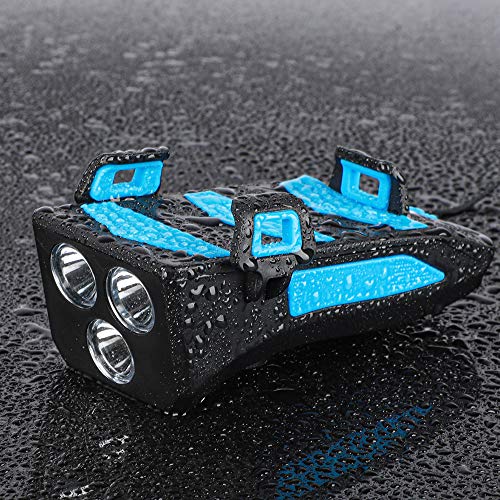 DECDEAL Multifunções 4 em 1 luz bicicleta 400 lúmens bicicleta lanterna bicicleta chifre titular do