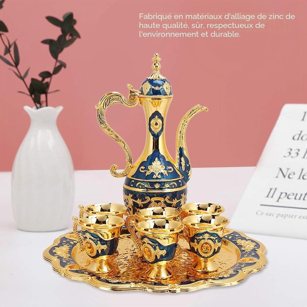 ThéIèRe Marocaine, Service A Thé Marocain, Karaca, CafetièRe Vintage Ensemble De Service à Thé Set Pot Café Turc Avec Tasses Pour Accessoire Artisanaux Cadeau Mariage Tea Ornements Maison