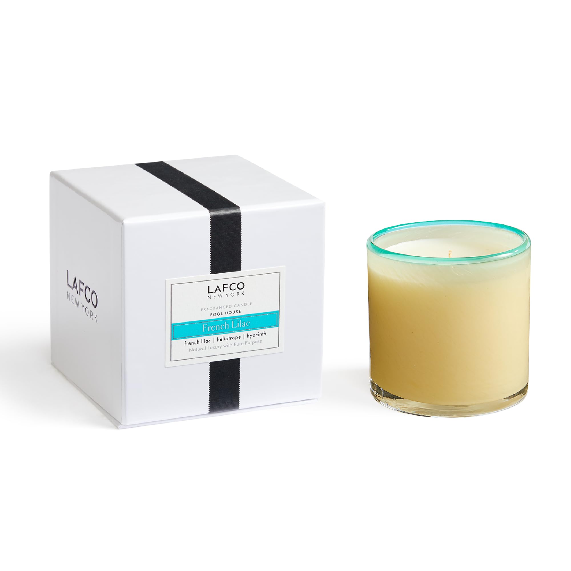 Classic Candle, French Lilac - 6.5 oz - 50-Hour Burn Time - Reusable, Hand Blown Glass Vessel - Made in The USA