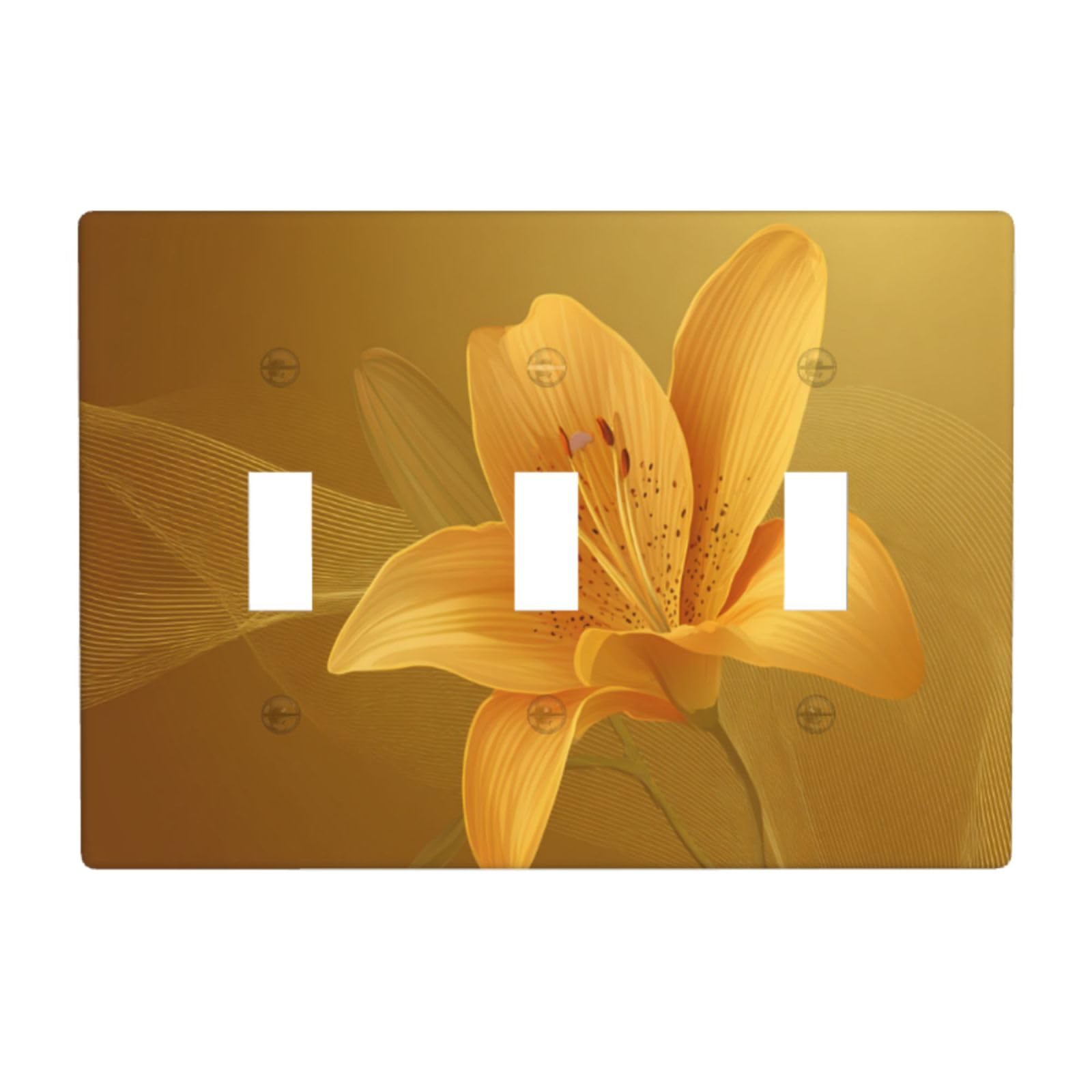 Golden Lily Simple Lines Light Switch Covers 3 Gang Triple Toggle Wall Plate Switchplate Electrical Faceplate for Bathroom Kitchen Bedroom Decor