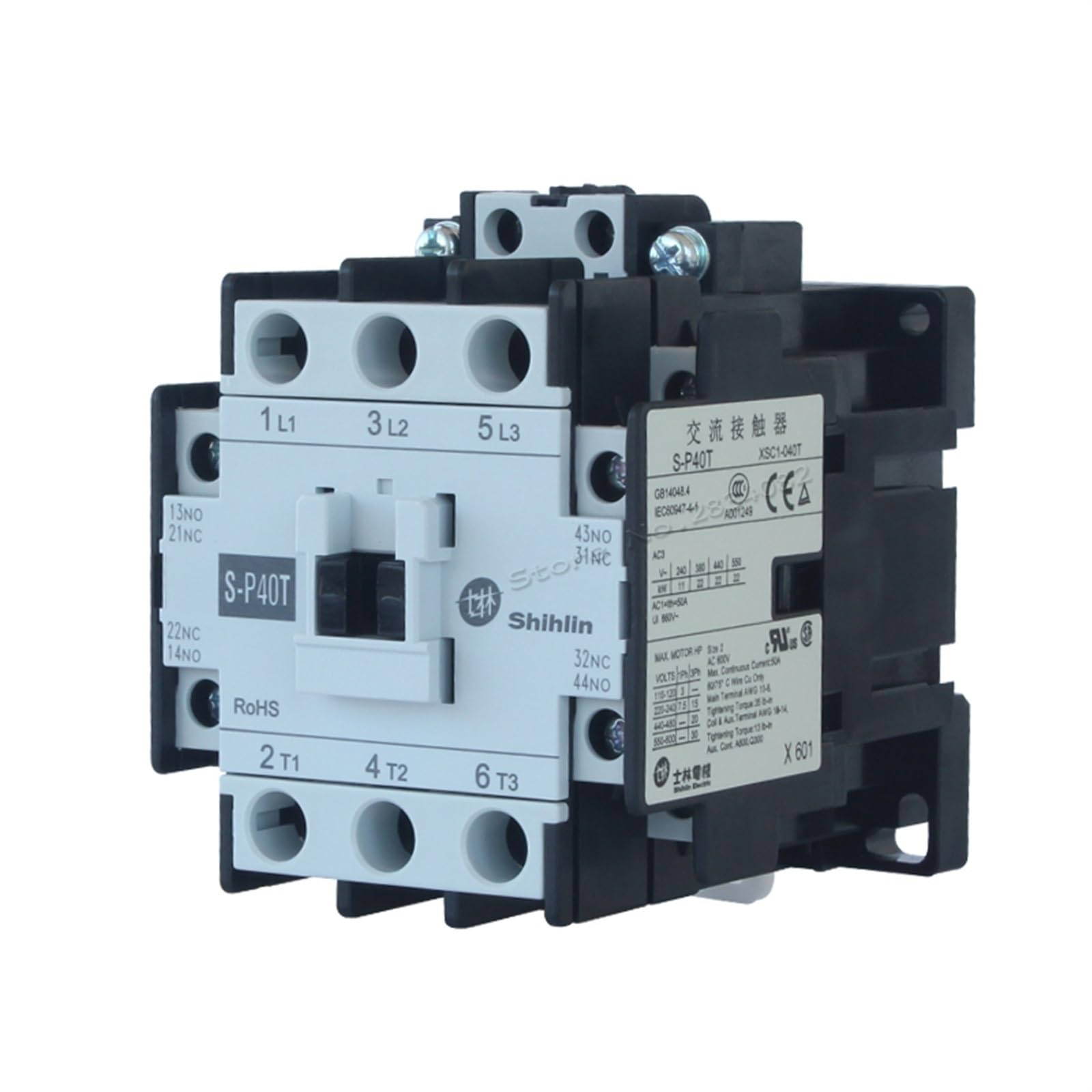 Contacteur électrique 40A Shihlin évite les pannes moteur bobine AC 110V