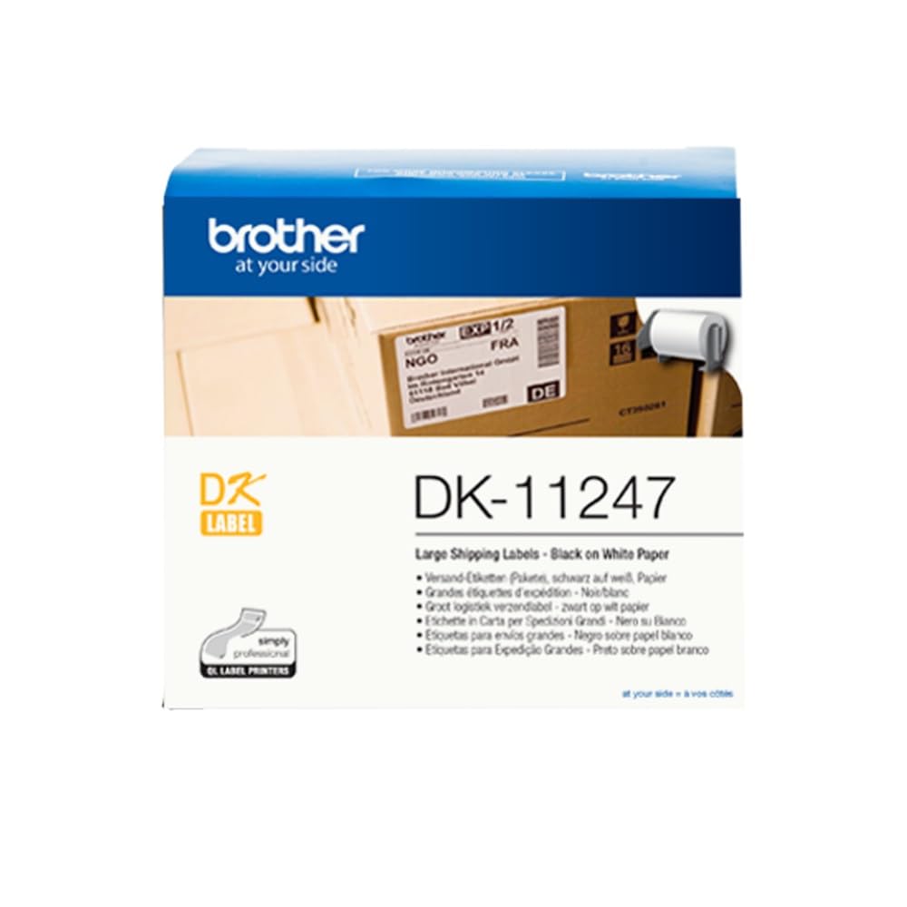 Brother DK11247 Etichette Per Spedizioni, 103.6X164.3 Mm, Nero/Bianco-image