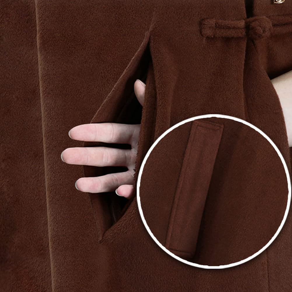 Mantello da monaco da meditazione buddista con cappuccio ispessito da uomo, rosso, S3