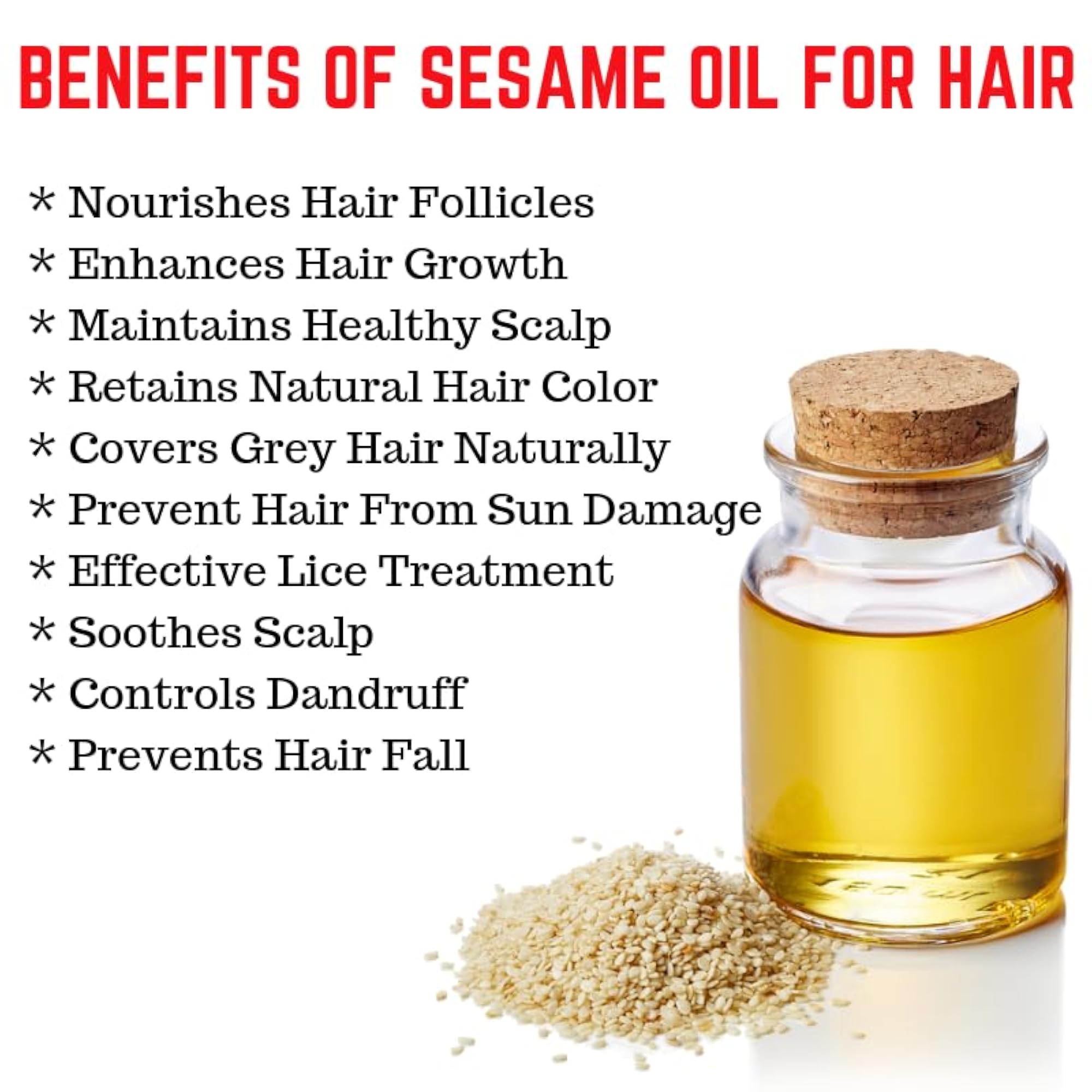 Til/Seasame Oil 200ml for Hair & Skin Care, Multi-Purpose