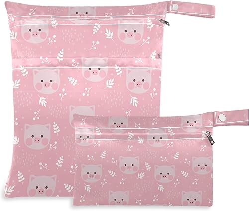 Miniatura 8 de visesunny Honey Bees Black - 2 bolsas para cambiar pañales con bolsillos con cremallera, lavables, reutilizables, espaciosas, pañal de tela para