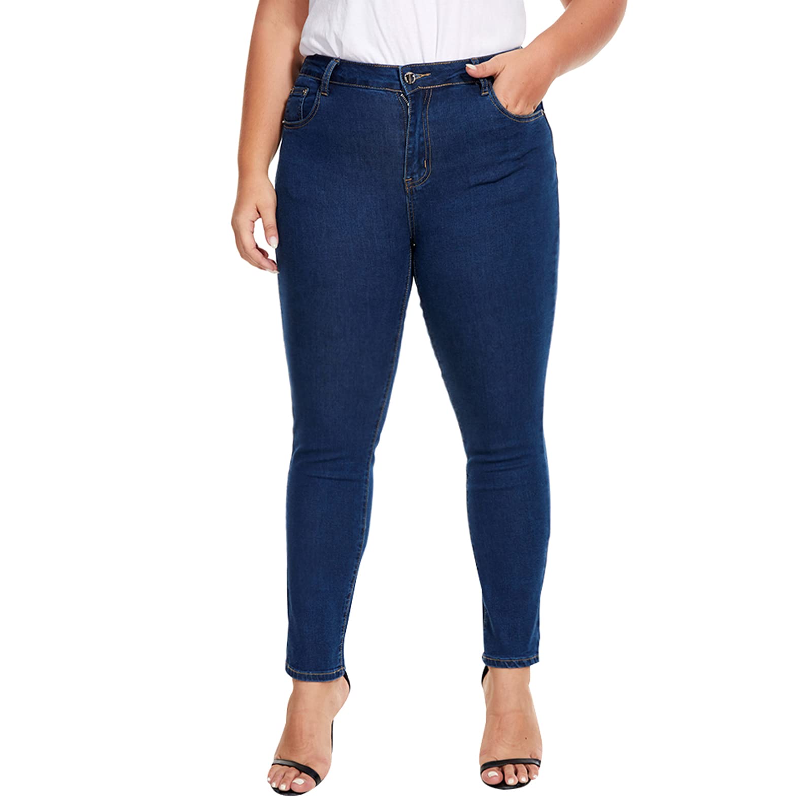 VIPONES Women Jeans High Waisted Skinny Stretchy Soft Slim Fit Distressed Comfy Classic Jeggings Denim Pants