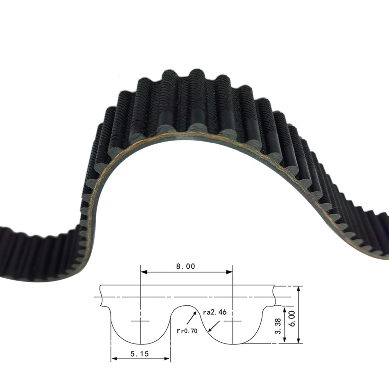 HTD 8M Gummi-Zahnriemen hat einen Umfang von 824–1072 mm, Breite 40 mm, hohes Drehmoment, synchron, 1 Stück(8M-1056mm)