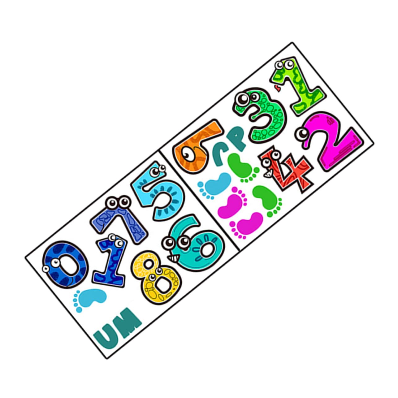 YARNOW Cartoon Numbers Game Floor Stickers Removable Gaming Room Decor for Boys and Girls