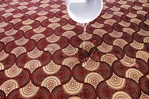 Image of The Furnishing Tree Waterproof Square Shaped Upto 6 Seater Printed Dining Table Cover Size 72x72 inches with White Border Lace