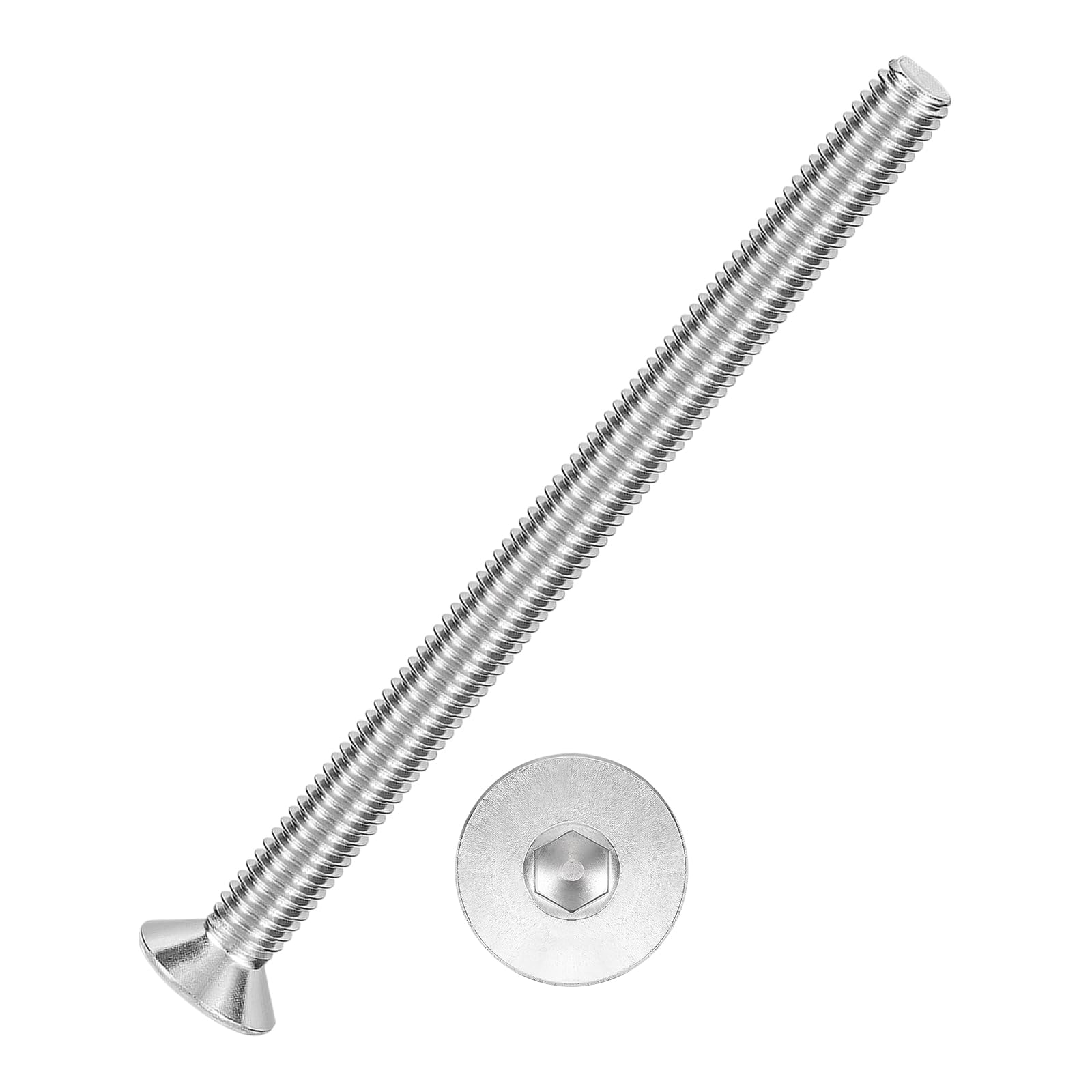 Kozelo 5Pcs Flat Head Socket Cap Screws - [M6-1 x 90], 304 Stainless Steel 18-8 Countersunk Bolts, Silver, for Automotive, Furniture Repair, Industrial Equipment & Temporary Fixes