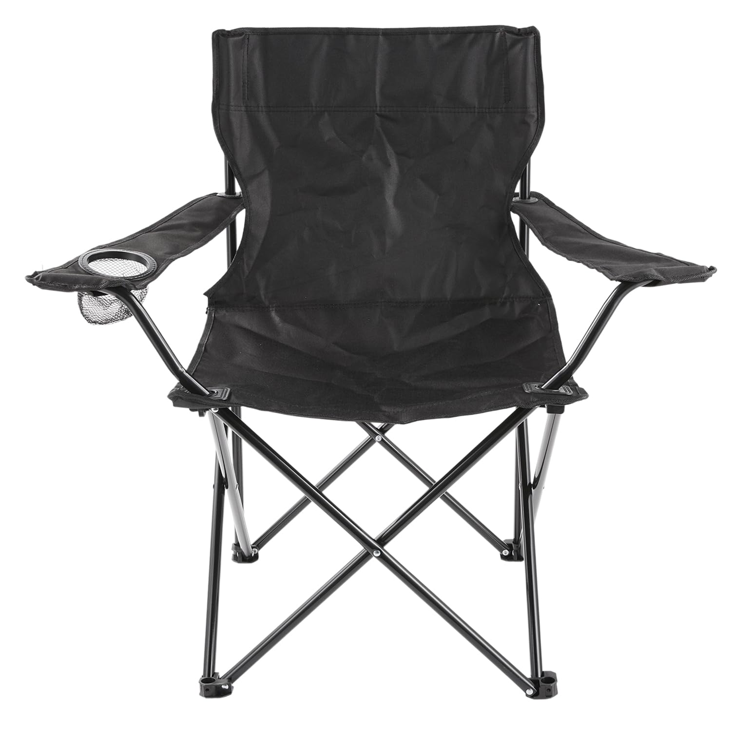 Daniel James Folding Camping Chair - Fold Up Camping Chair with Cup Holder & Carry Bag - Lightweight, Comfortable & Durable for Travel, Picnic & Beach - Black, 1, 2, 4 or 6 Pack (1)