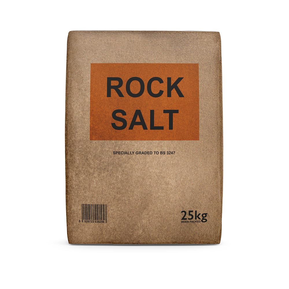 25kg Brown Rock Salt – Bulk De-Icing Salt for Driveways, Roads, Paths & Grit Bins | Fast-Acting Winter Grit | Ideal for Ice & Snow Clearance