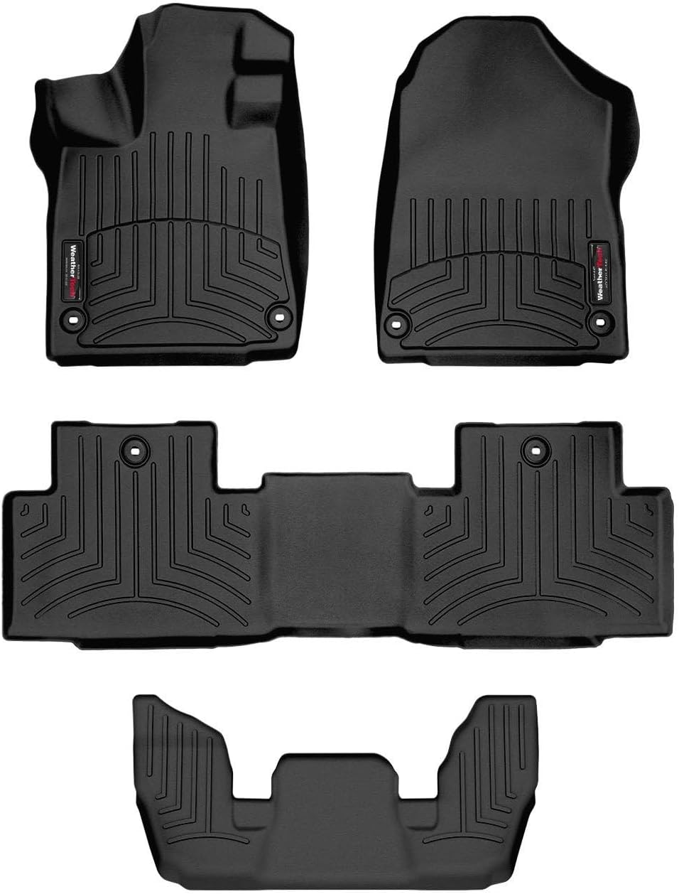 WeatherTech Custom Fit FloorLiners for Acura MDX - Full Set (441669-1-2-3), Black