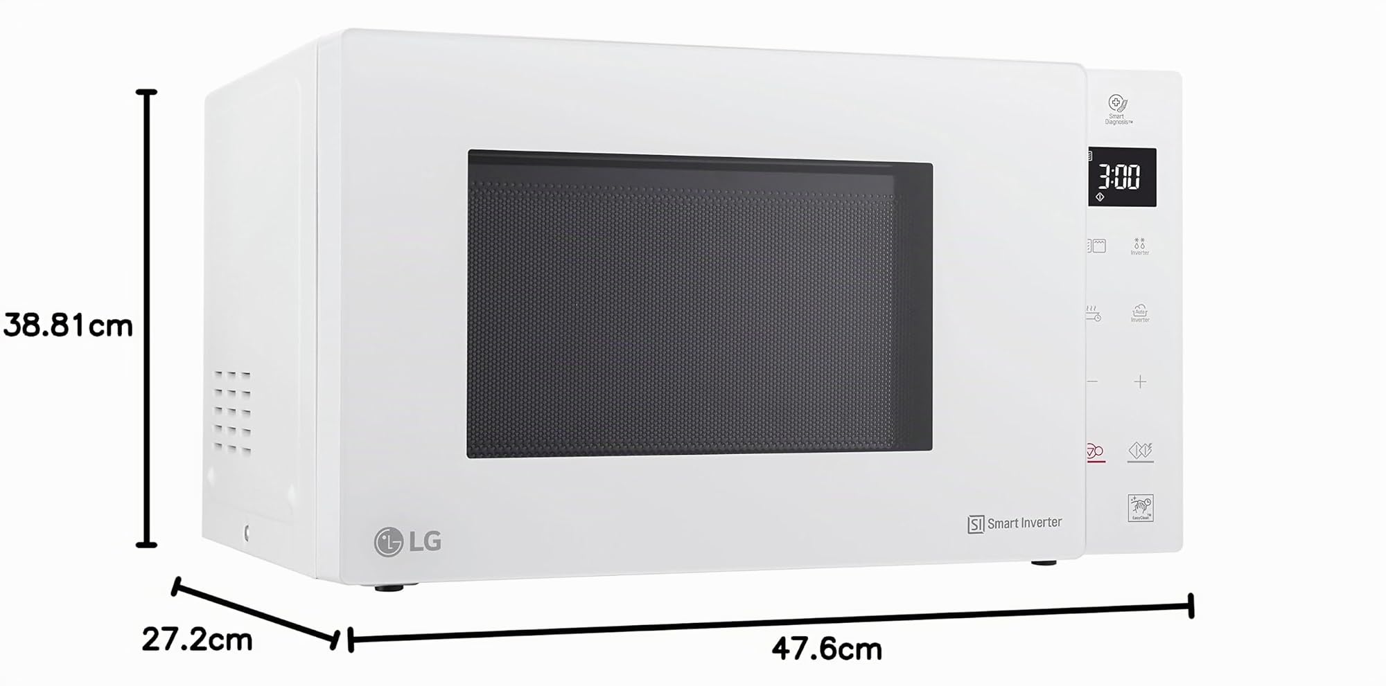 LG Electronics NeoChef MH6535GIH - Microondas con parrilla (1000 W, 25 L, pantalla digital), color blanco