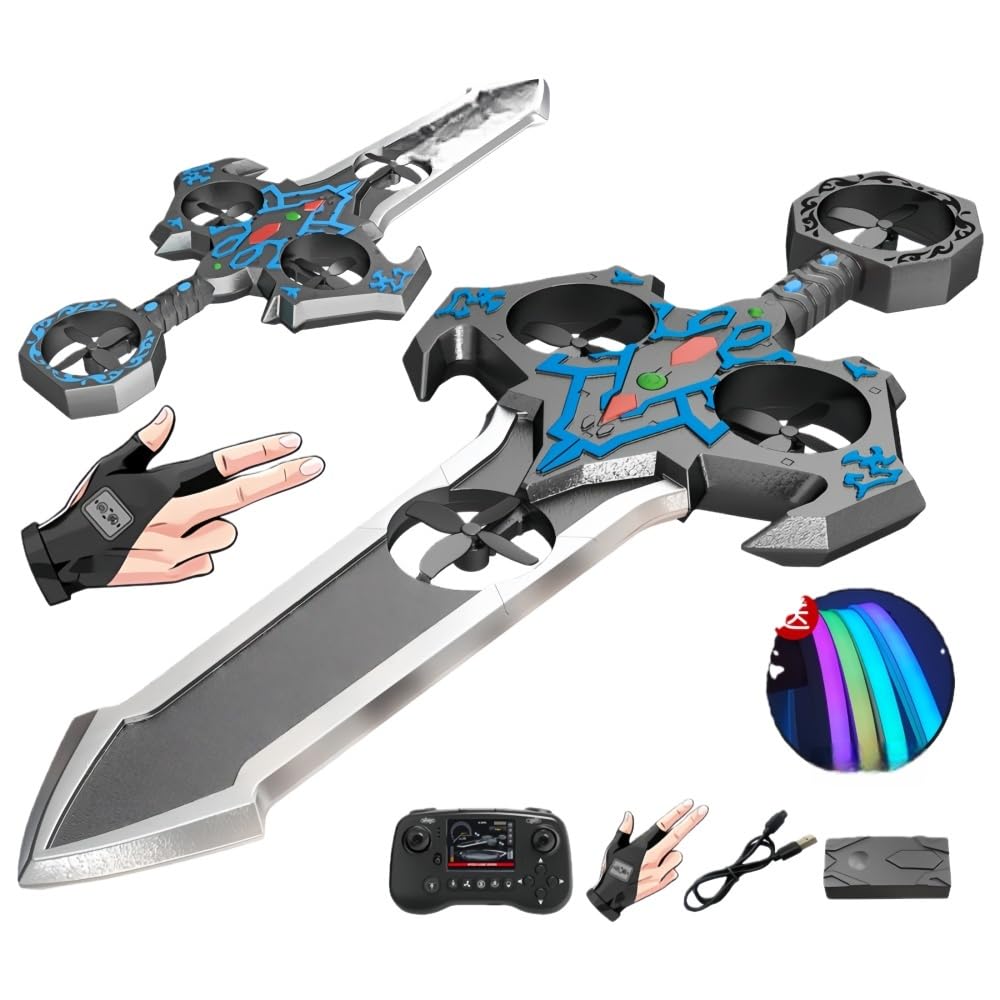 Amazon.co.jp: VQK ジェスチャー制御ドローン、光る飛行剣のおもちゃ