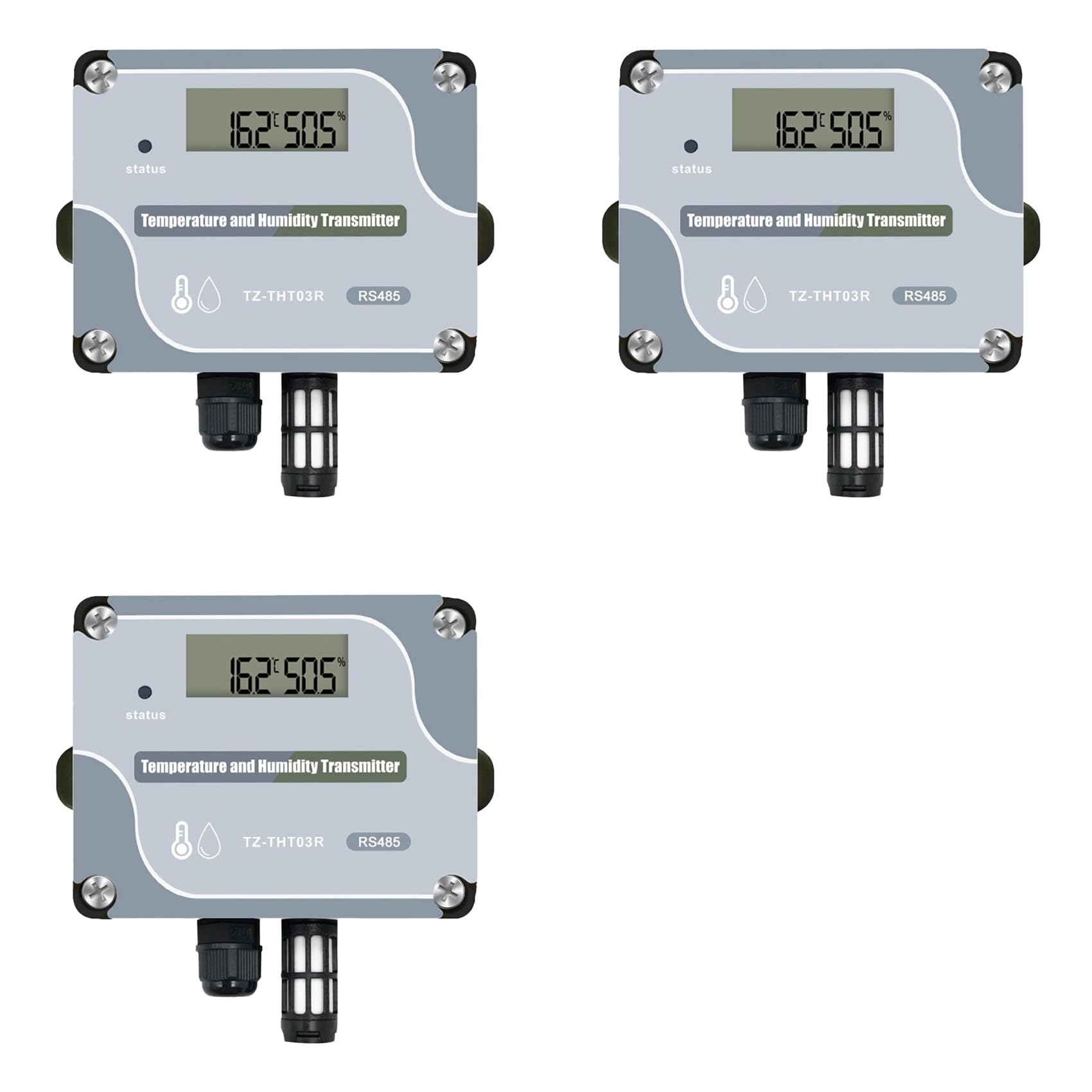 Jnchdghwa Gray 3X Rs485 Temperature Humidity Sensor Modbus Rtu Temp Sensor Digital Industrial Temp And Humidity Transmitter