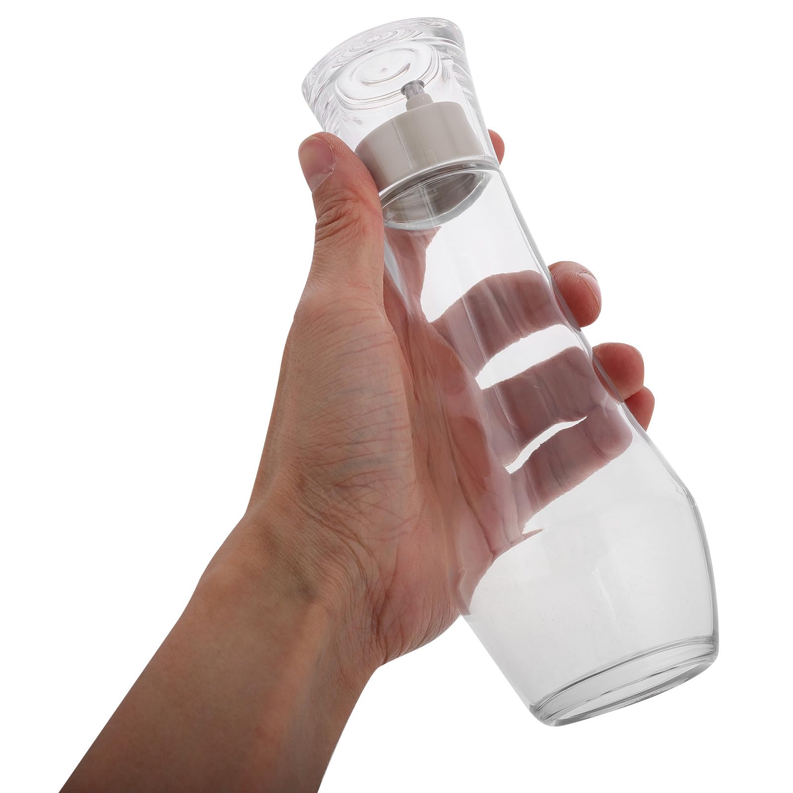 Zerodeko Dispenser Collutorio da Bagno in Vetro 8,8 Oz 2 Pezzi con Tazza e Coperchio, Semplice e Elegante, per Piani Cucina e Bagno