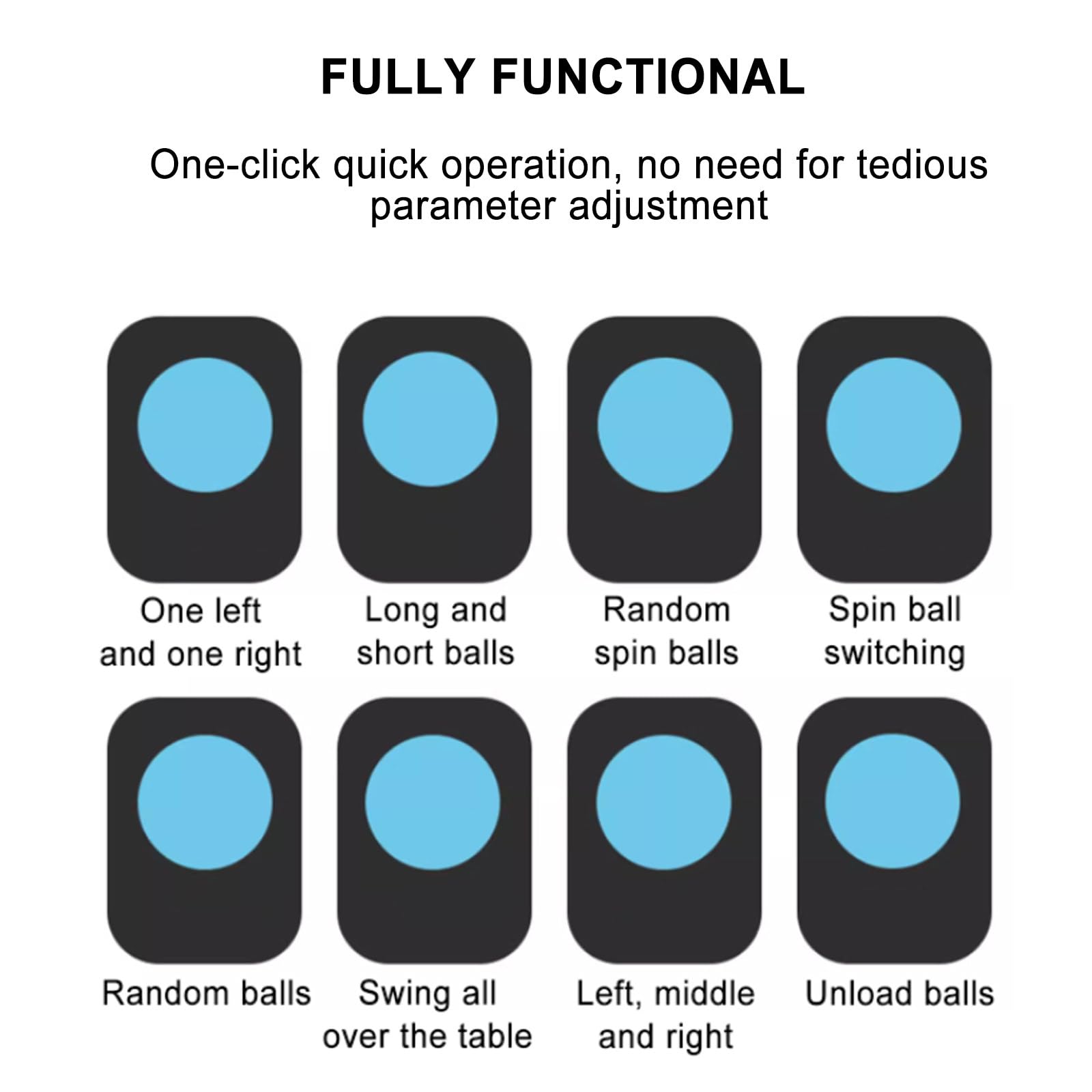 Robot da Ping Pong, Macchina Automatica per Palline da Ping Pong, con 8 Palline con Effetti Diversi, per Allenamento, Lancio di Palline per Allenamento con Telecomando,SETB-110V