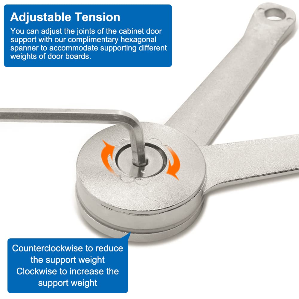 2 Pezzi Cerniere Supporto Coperchio - Soft Close, Regolabile 75°/90°/110° Per Cucina/Armadi - Foto 9