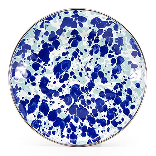 Golden Rabbit Enamelware - Ocean Swirl Pattern - Set Of 4-6" Appetizer Plates #TOP1