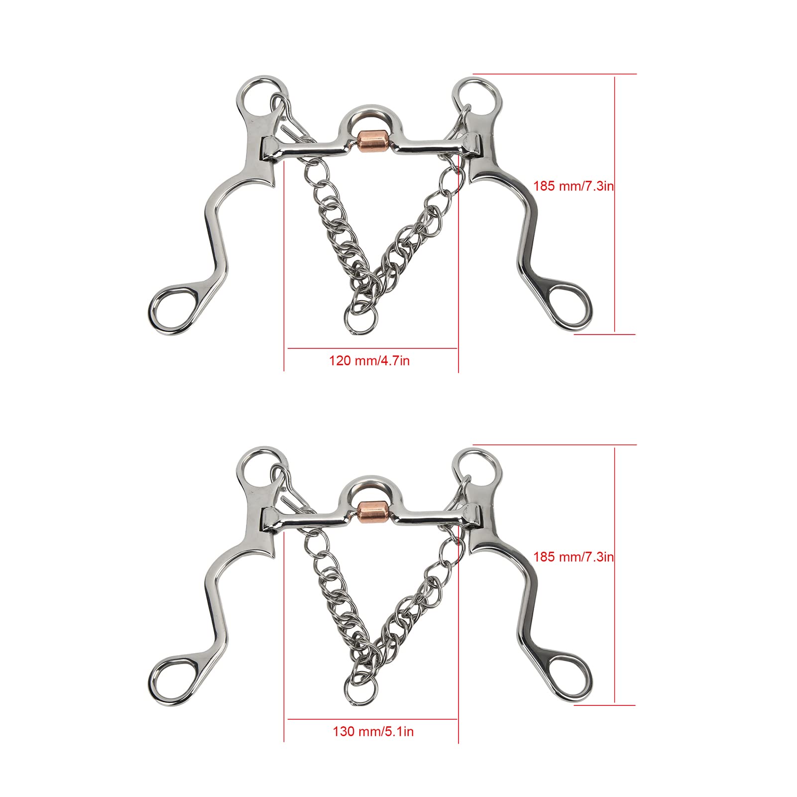 Broca Pelham, Mano de Obra Fina y Fuerte, Broca para Caballo de Acero Inoxidable para equitación, Rendimiento Ecuestre (120mm)