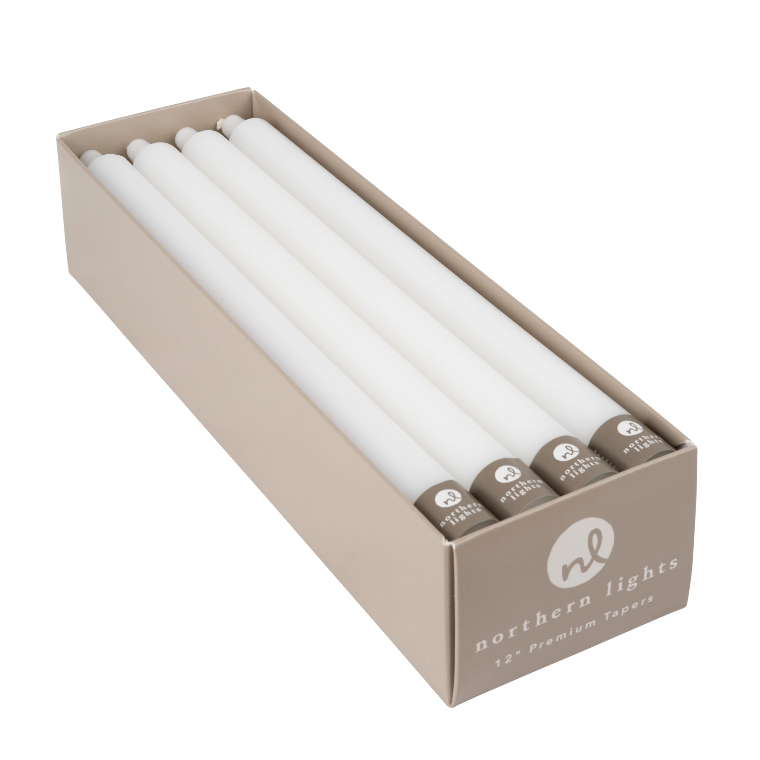 Bougies blanches 30,5 cm Northern Lights Candles pour table de fête et dîners