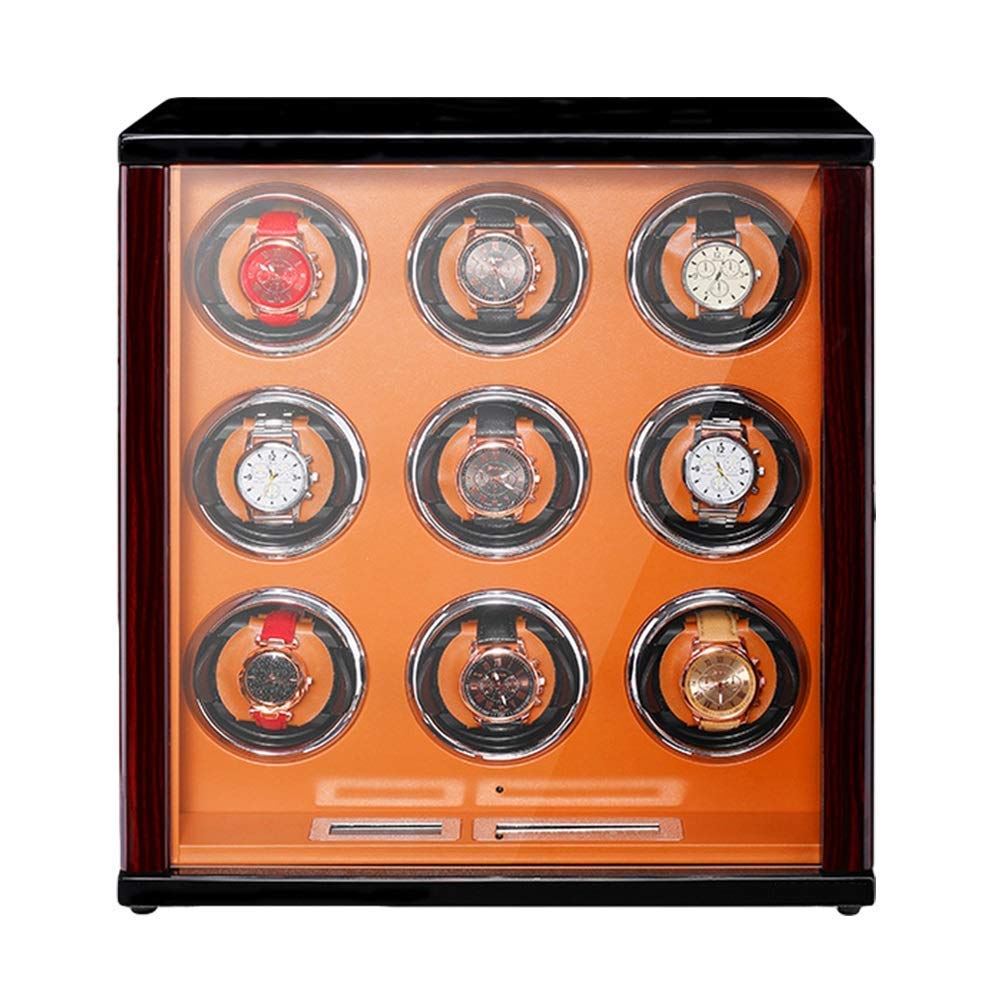 Caricatore Automatico per Orologi in Legno massello con Finitura Effetto Pianoforte, Display Touch Screen, Motore Silenzioso per Orologi da Uomo, Cuscino Flessibile per o，4+0
