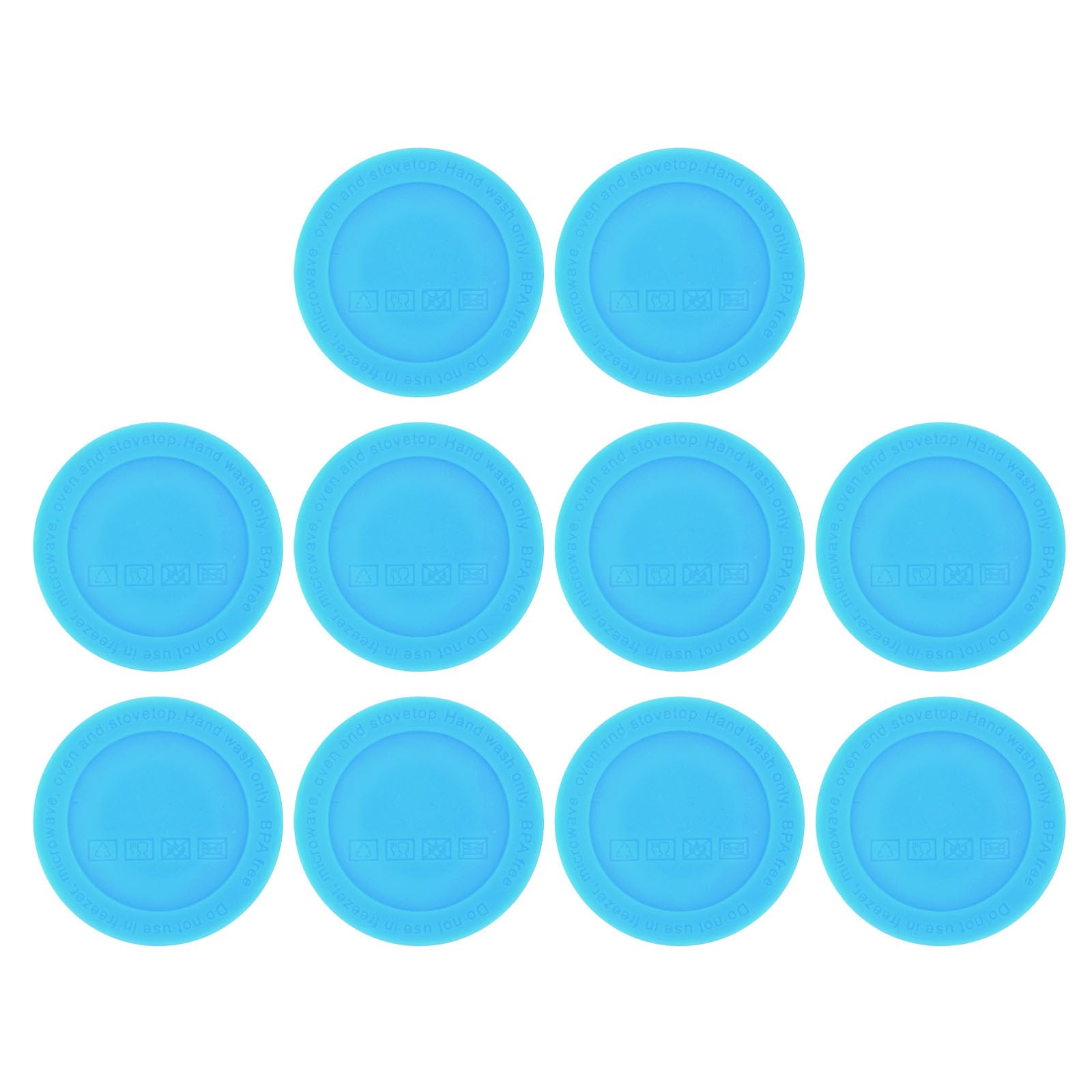 PATIKIL Rubber Bottoms for Sublimation Tumblers, 10Pcs 50mm Silicone Protective Self-Adhesive Anti-Slip Bottoms for Wine Tumblers Thermal Bottle, Light Blue