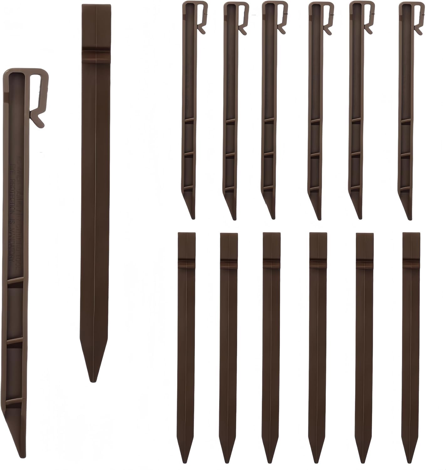 Picchetti in Plastica PVC con punta affilata e testa a baionetta, 30 Pezzi Marrone, 24.5CM