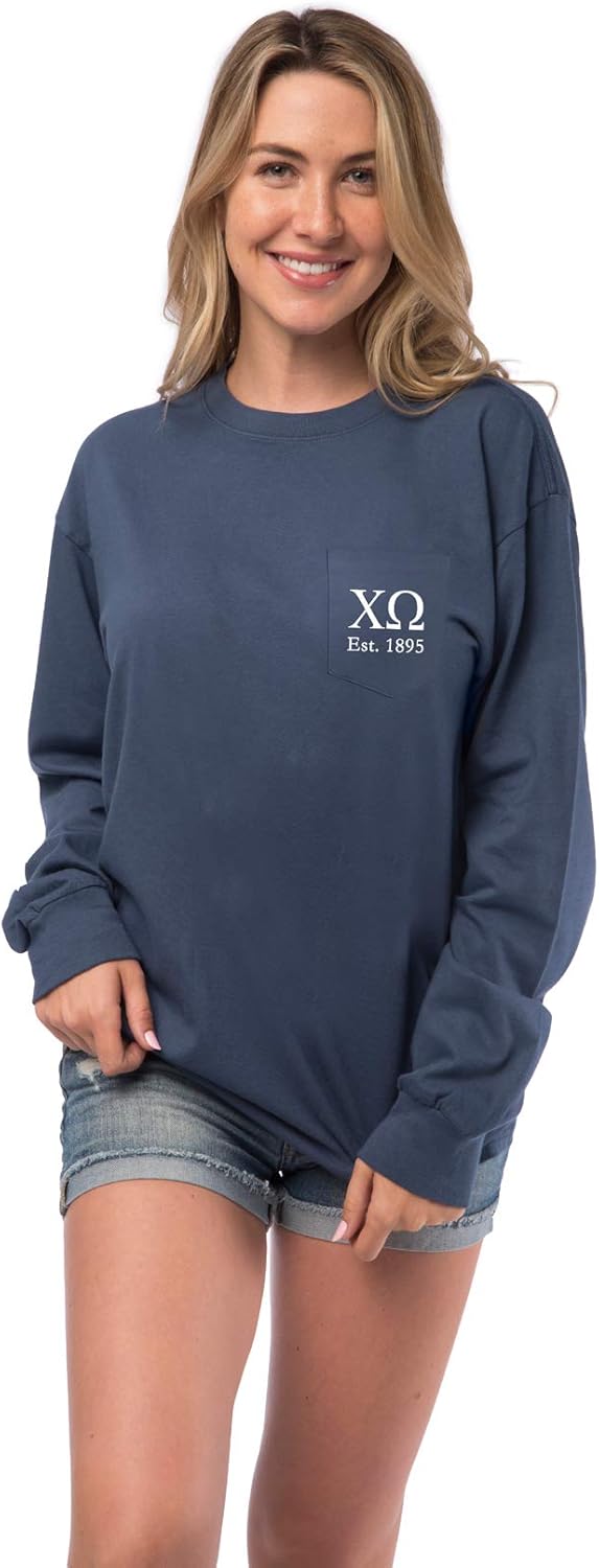 Chi Omega Long Sleeve Pocket Tee